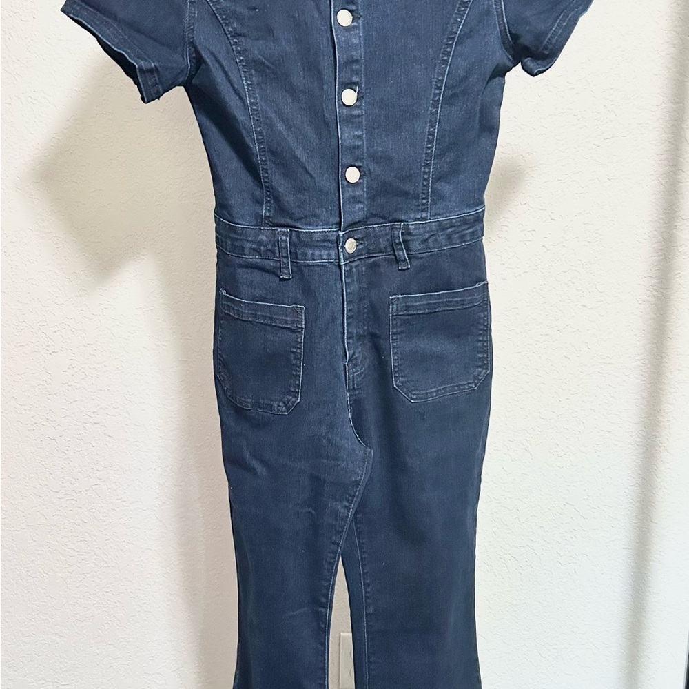 Dark Blue Denim Jumpsuit
